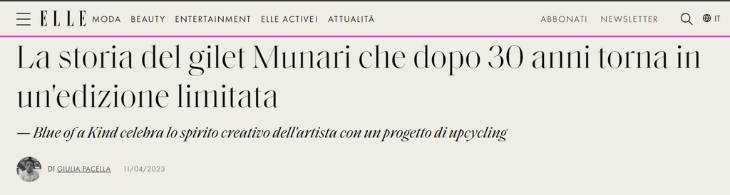 Elle - La storia del gilet Munari che dopo 30 anni torna in un'edizione limitata