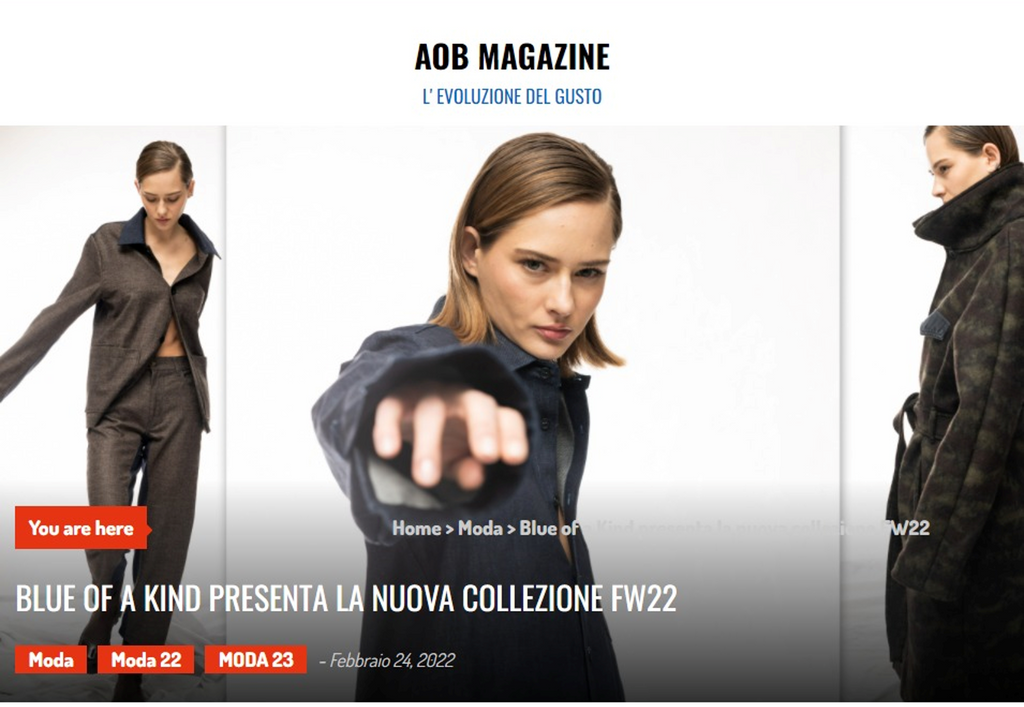 AOB Magazine - BLUE OF A KIND PRESENTA LA NUOVA COLLEZIONE FW22